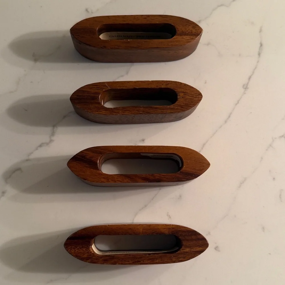 Vintage Wooden Napkin Rings Set of 4